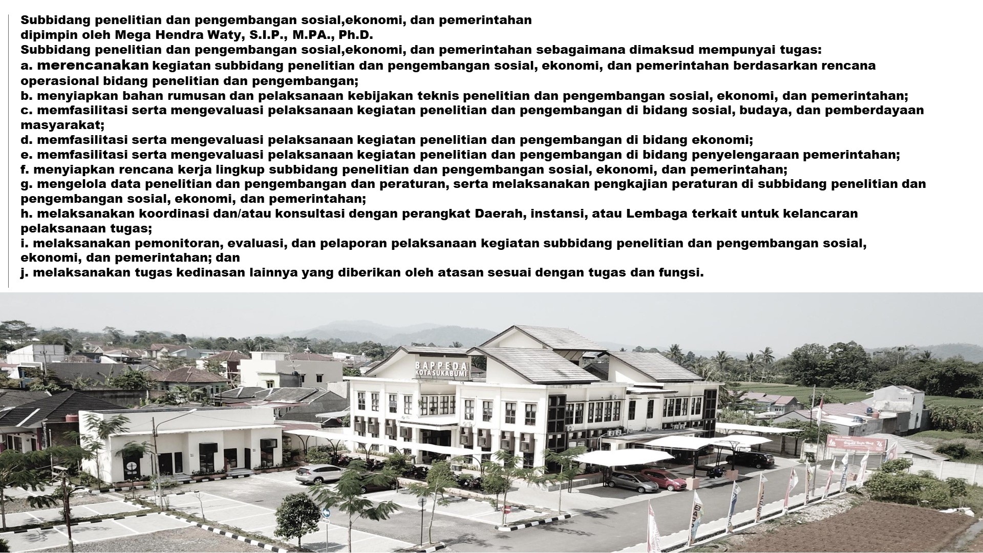 Kepala Subbidang Penelitian dan Pengembangan Sosial,Ekonomi, dan Pemerintahan